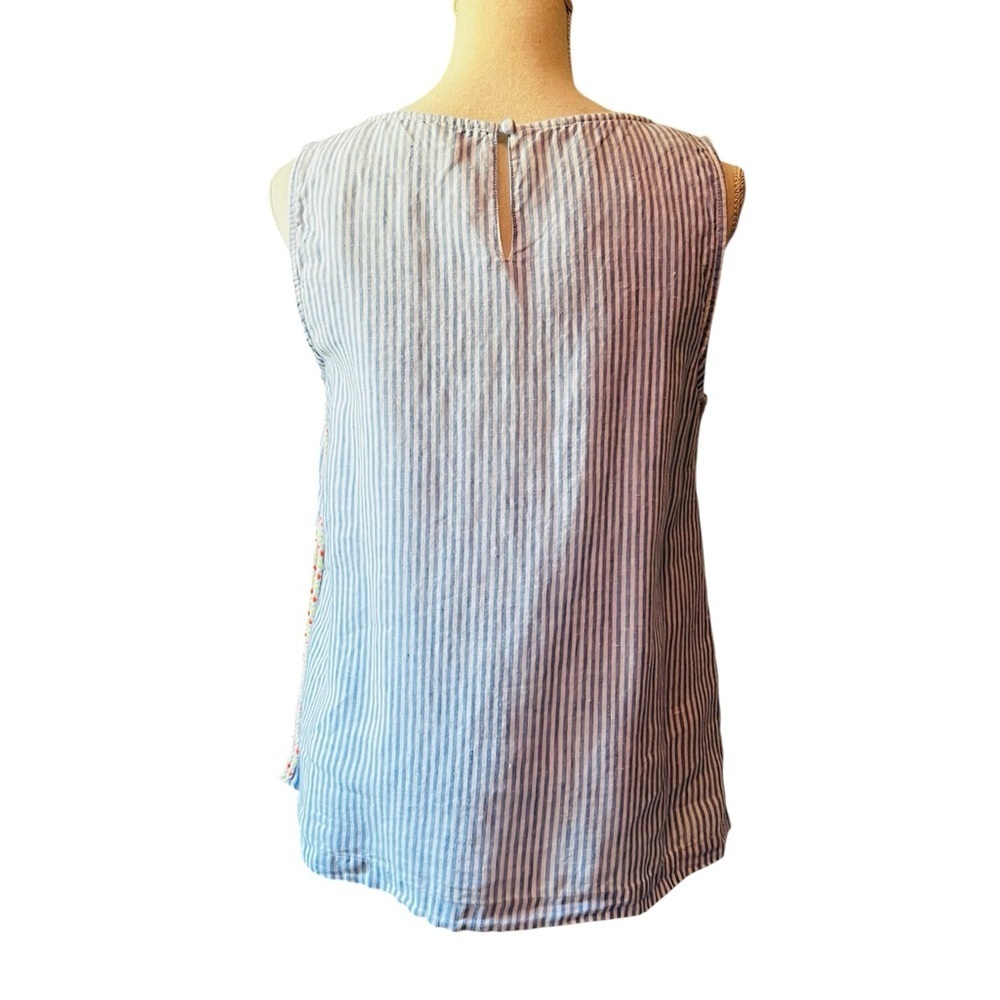 Vineyard Vines Blue and White Striped Sleeveless Top Size Small - Picture 3 of 9
